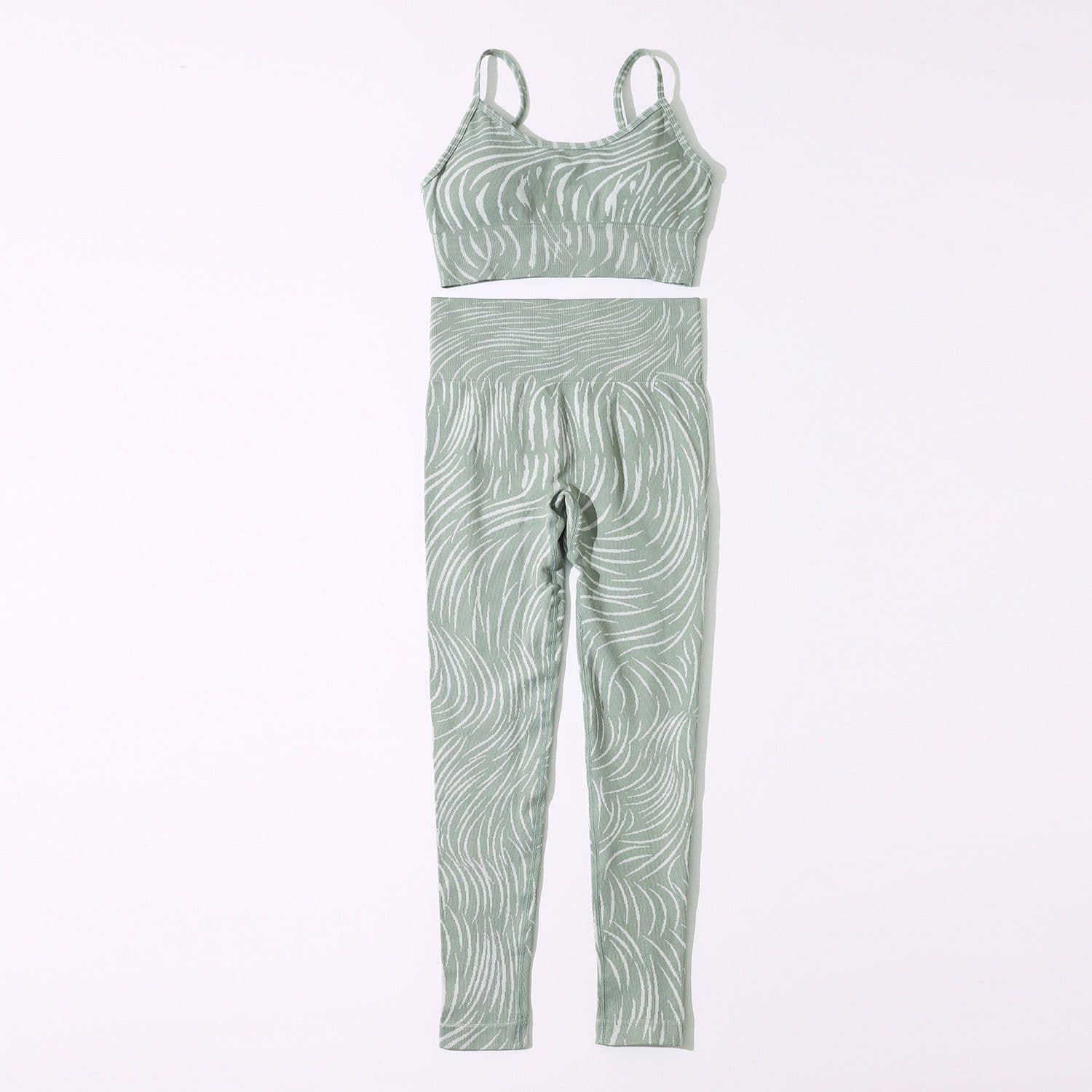 image-Chanel Yoga Set - Black Seamless Bra & Leggings L