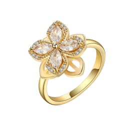 image-Fashion Zircon Rotatable Ring - Golden Copper Adjustable Jewelry