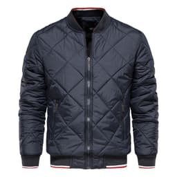 image-Mens Hooded Cotton Padded Jacket With Zip Front Solid Color Grey