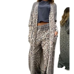 image-Leopard Print Two-Piece Set - Spring 2024, Women's, Green/Brown, S-XXL