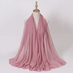 image-Weicai Chiffon Hijab Scarf - Gray Coffee 175x70cm