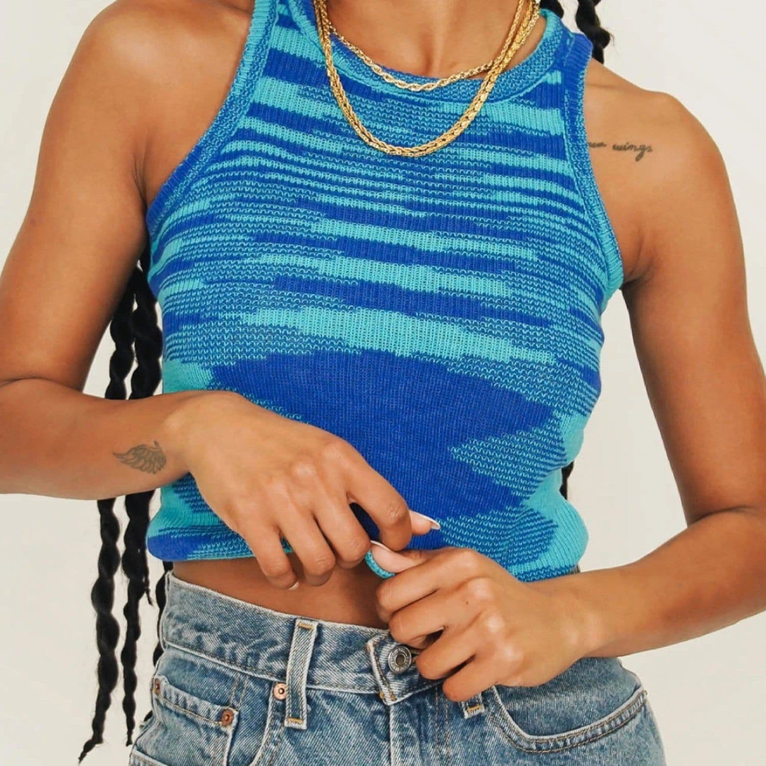 image-Women's Wool Knit Tank Top - Rose Red XL Slim
