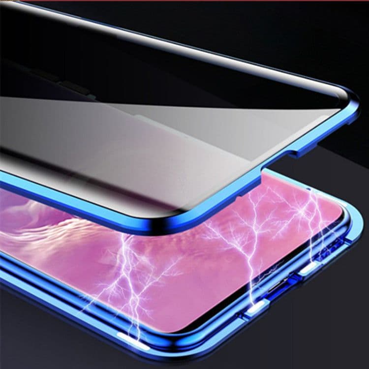 image-Suitable for Samsung note20 anti-peep Magneto mobile phone case S21 double-sided glass magnetic metal protective cover s22u
