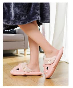 image-Shark EVA Cotton Slippers - Cream Unisex