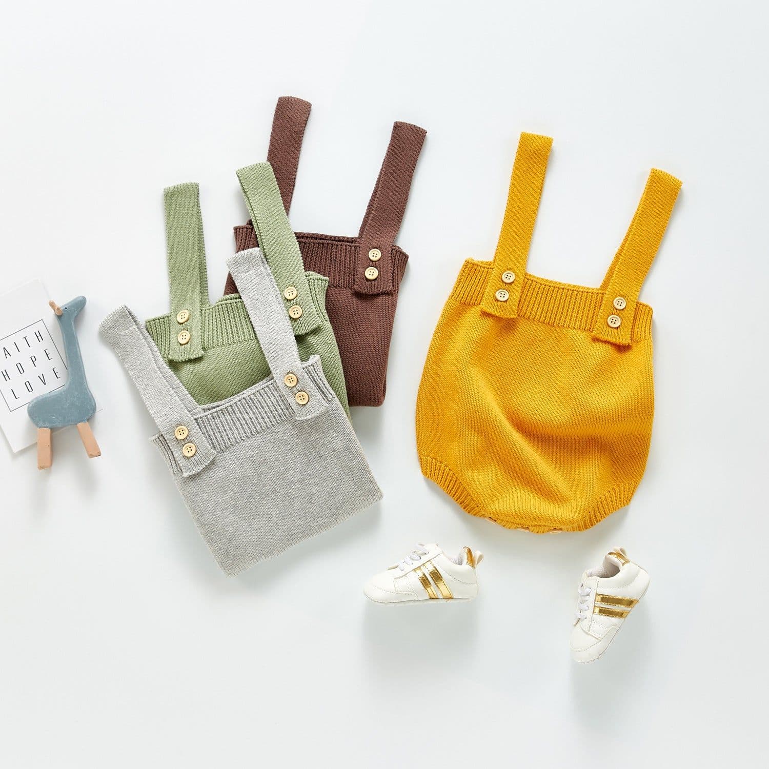 image-Angu 2023 Fall Romper - Mustard Unisex Kids Jumpsuit 1-3Y 80-100cm
