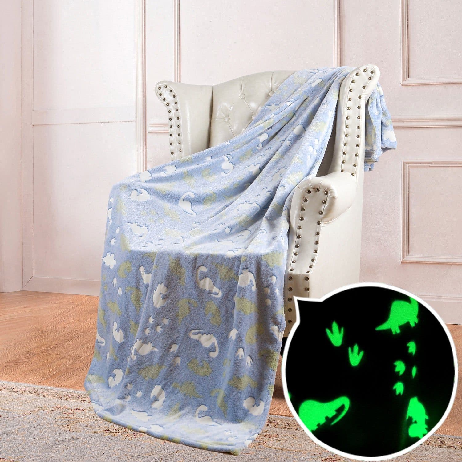 image-Luminous Double-Sided Flannel Blanket, Kids' Air-Conditioning Quilt, Maroon, 152x127CM