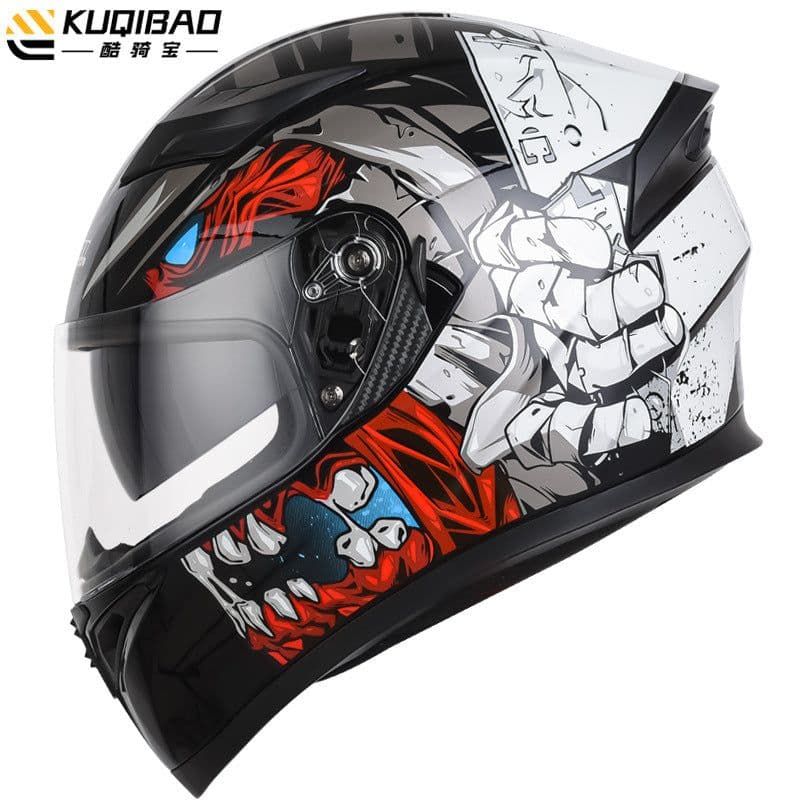 image-Coolqibao Motorcycle Full-Face Helmet Bluetooth XXL Gray
