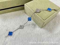 image-High-End Five-Flower Bracelet Rose Gold Clavicle Chain Thickened Electroplating Wholesale