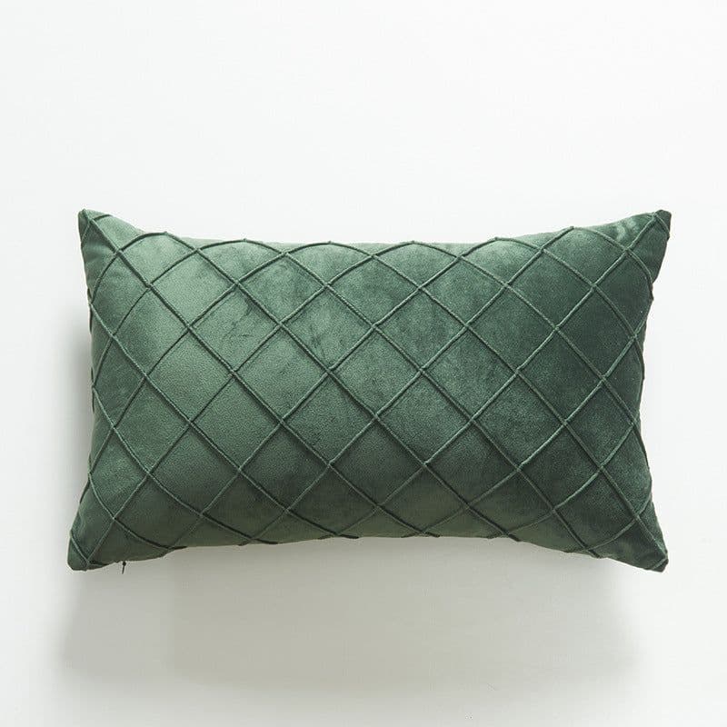 image-Dutch Velvet Plaid Waist Pillow Purple 30×50cm