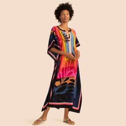 image-European and American new positioning printed blouse seaside holiday long skirt loose blouse bikini swimsuit robe outer wear female