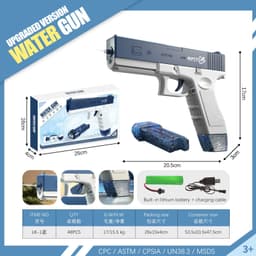 image-Electric Water Gun Toy for Kids - Pink Glock Style