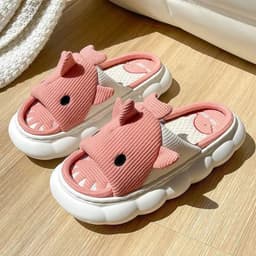 image-Xiaosha Thick-Soled Cotton Linen Slippers - Grey Size 44-45