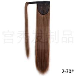 image-European and American wig ponytail straight hair extension Velcro chemical fiber ponytail female wig ponytail hair