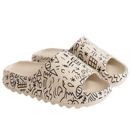 image-Coconut Slippers Women PVC Beach Flip Flops Off-White