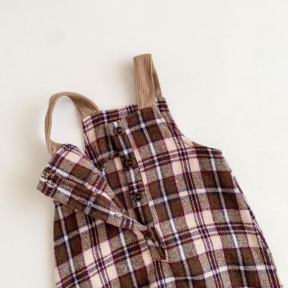 image-Trendy Kids Plaid Overalls - Green, Unisex, Fall 2023, 90cm