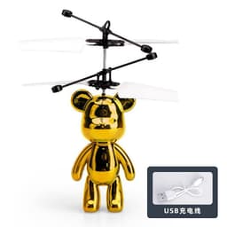 image-Cross-border new violent bear electroplating induction aircraft gesture suspension luminous flying bear anti-fall and smash-resistant helicopter