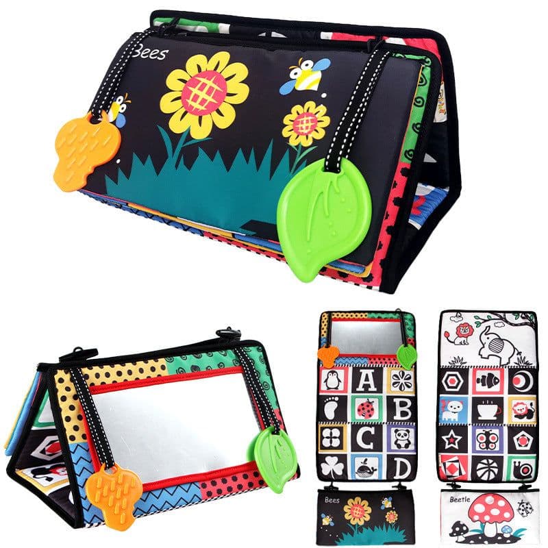image-Aipinqi new black and white funhouse mirror toy visual stimulation foldable