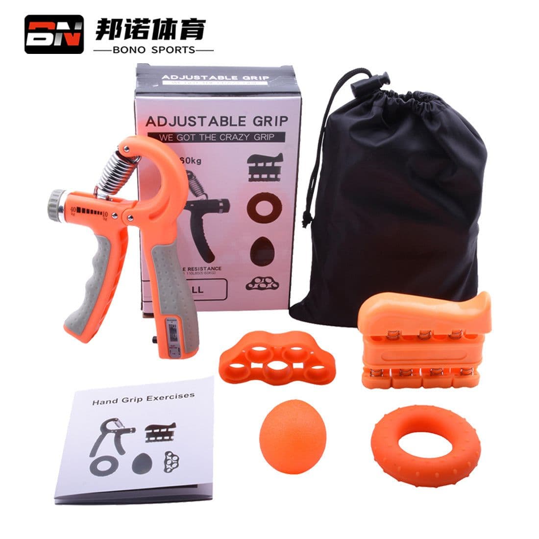 image-Five-piece Counting Grip Set Five Finger Trainer Home Fitness Hand Finger Rehabilitation Training Grip Set