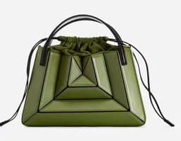 image-Contrast Color Splicing Handbag Women's Drawstring