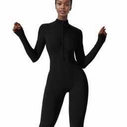 image-Women's Long-Sleeve Yoga Jumpsuit - Mist Blue XL