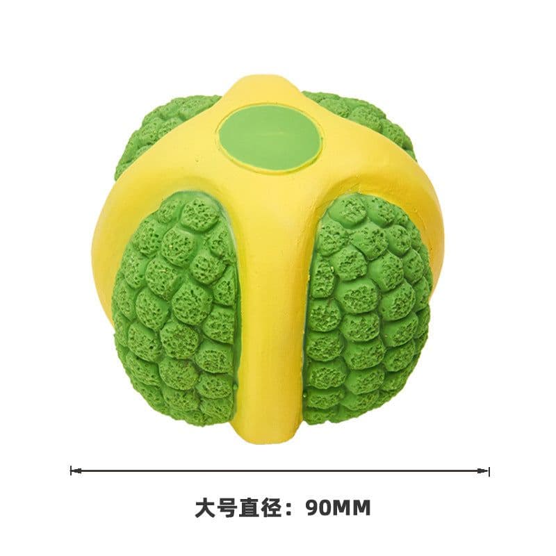 image-EETOYS Latex Rugby Tennis Dog Toy - Melon Large Sound Ball Pet