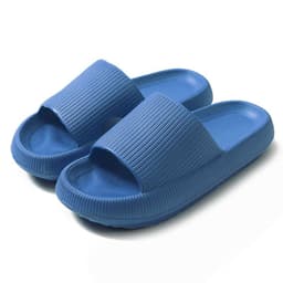 image-Unisex Xinhuiwang Flip Flops - Black, 44-45 Size, EVA Sole
