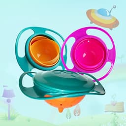 image-Flying Saucer Balance Bowl 360° Rotation Non-spill Baby Bowl