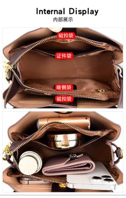 image-Women's 2023 Messenger Bag, Soft PVC Zipper Handbag, Animal Print