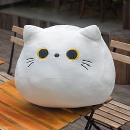 image-Cross-border small black cat pillow plush doll cute and cute cat can be added with LOGO doll
