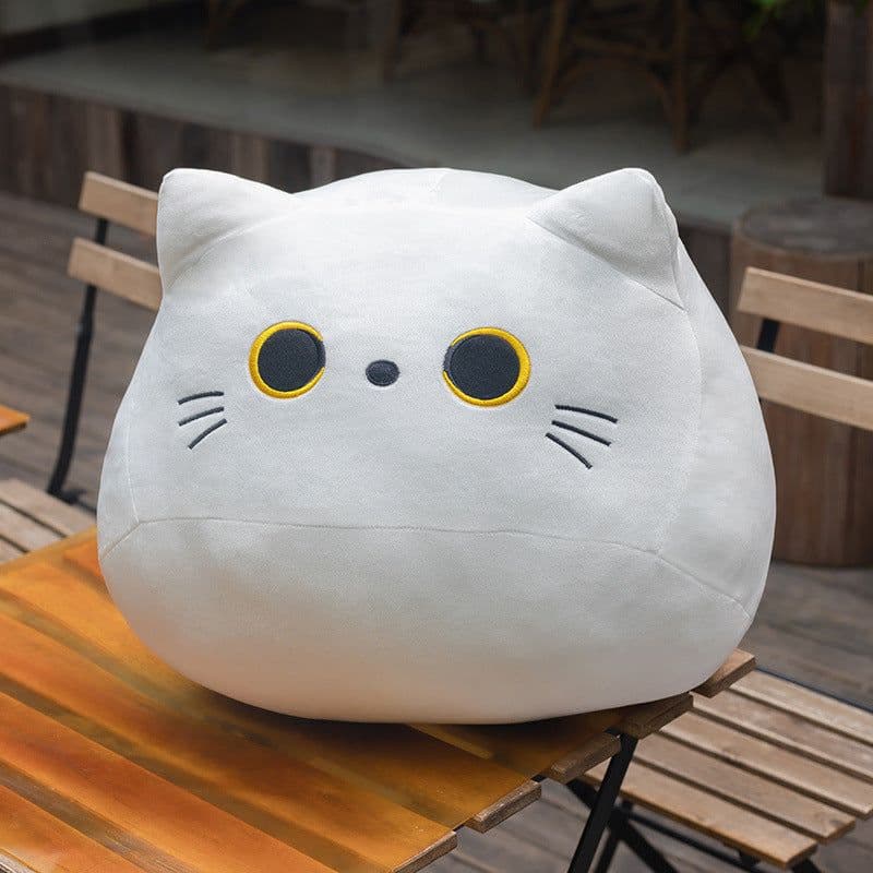 image-Cross-border small black cat pillow plush doll cute and cute cat can be added with LOGO doll