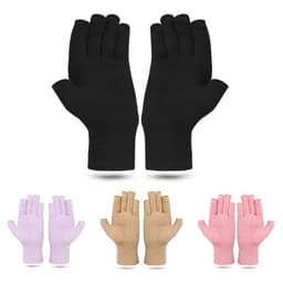 image-Cotton Polyester Half-Finger Cycling Gloves Grey L
