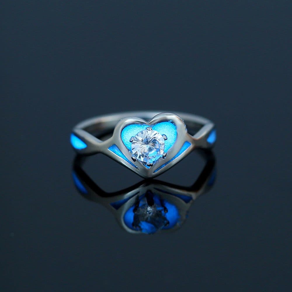 image-Nooxian Stainless Steel Ring - Blue Pentagram Size 8