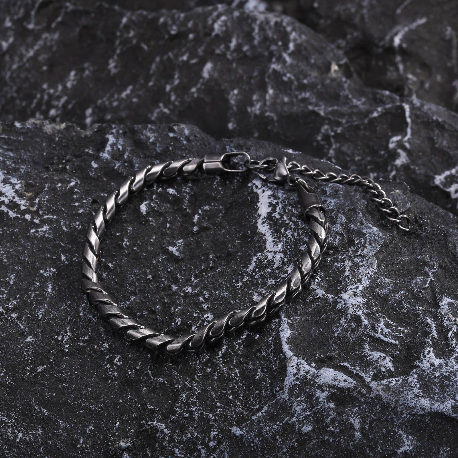 image-Men's Stainless Steel Hip-Hop Chain Bracelet