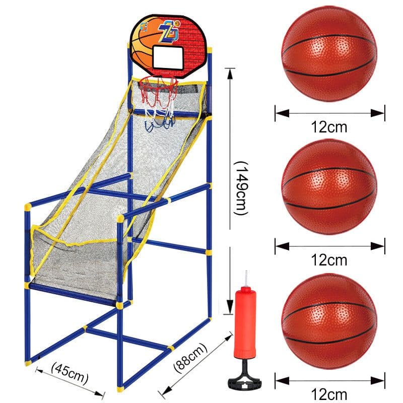 image-Kids' Portable Shooting Machine, Basketball Toy Indoor/Outdoor - Red, 1.49M Height