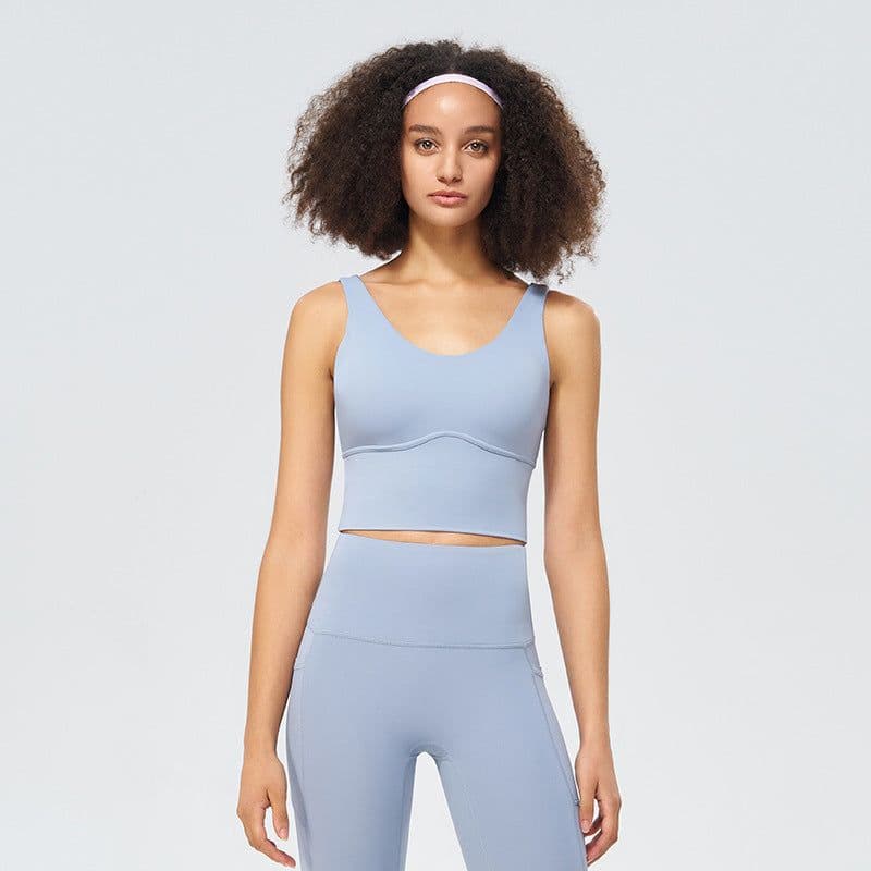 image-LULU UKEAN Sports Bra XL Gray Blue 3/4 Cup