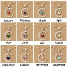 image-Birthstone Necklace - December Turquoise Star Moon