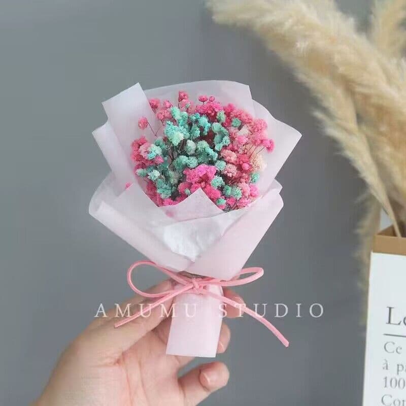 image-Mini Dried Roses Bouquet - Valentine's DIY Decorations 5"