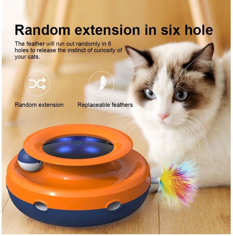 image-Funny Automatic Feather Cat Toy - Electric Self-Happling