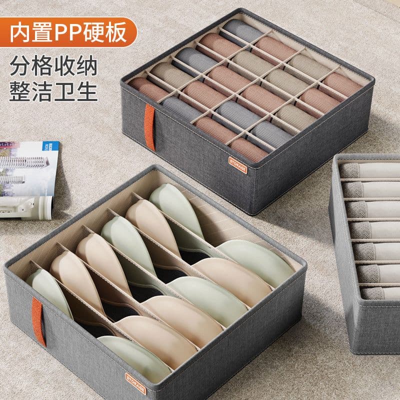 image-Underwear Storage Box - Dark Gray Oxford Cloth