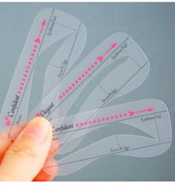 image-Eyebrow Stencil Set - 12 Pcs 10 Shapes