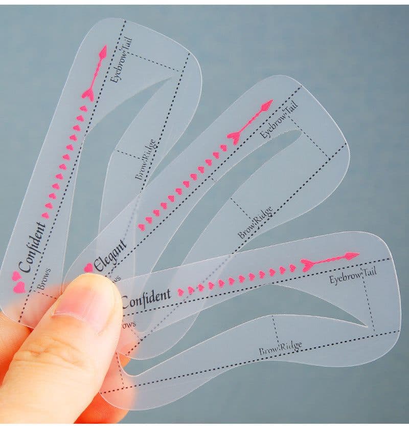 image-Eyebrow Stencil Set - 12 Pcs 10 Shapes