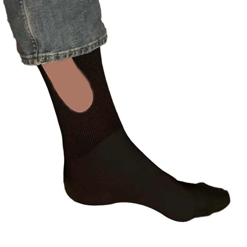 image-Socks - Black Red Stripes Cotton Mid-Tube