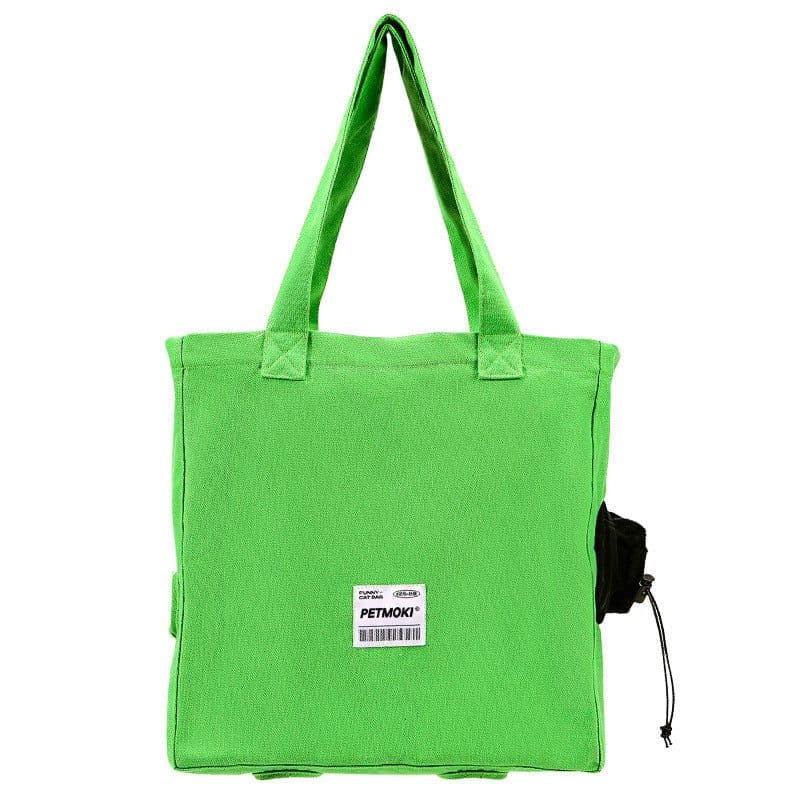 image-Pet Carrier Backpack - Canvas Breathable Large Capacity Green