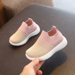 image-Children's Fly-Knit Shoes - Breathable Casual Striped