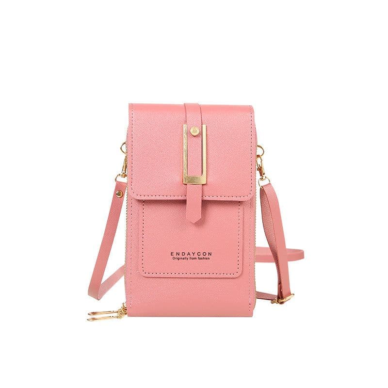 image-Lonnie Mobile Phone Bag H018 - Dark Pink PU Leather
