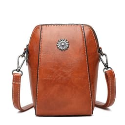 image-2023 New Autumn Trendy Soft Leather Mobile Phone Bag Women's Crossbody Mini Small Bag Fashion Vertical Style Small Mobile Phone Bag