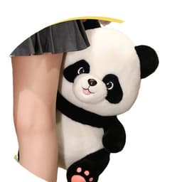 image-Giant Panda Plush Pillow - Cute Cartoon Design - 50cm Red Scarf Style