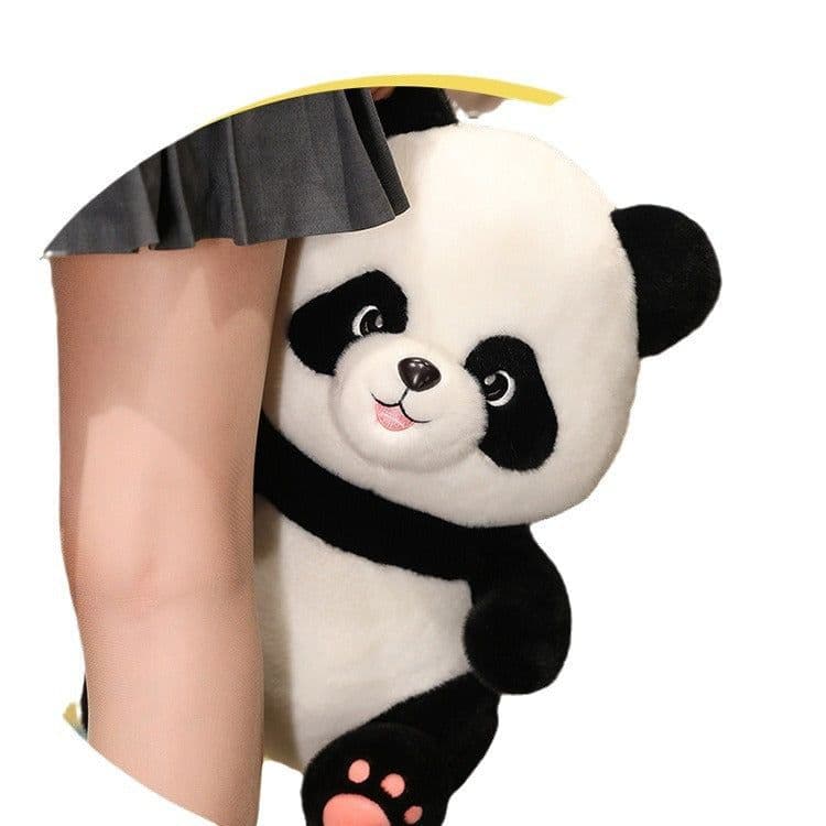 image-Giant Panda Plush Pillow - Cute Cartoon Design - 50cm Red Scarf Style