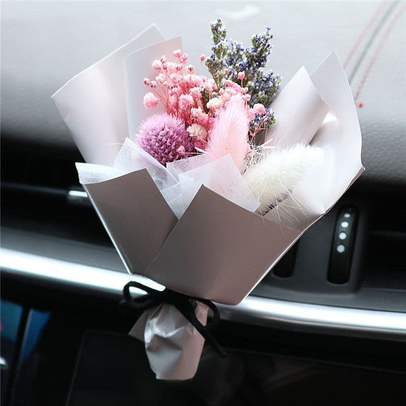 image-Aromatherapy Clip Bouquet - Beige Hydrangea Car Fragrance Decor