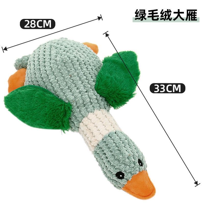 image-Dog Toy Plush Chew - Green Duck Sound Toy